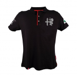 Alfa Romeo F1 Men's Tribute Polo Shirt Black, Tg:M