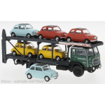 Brekina 58482 -Set Fiat 642 bisarca + 6 Fiat  500, 1962  1:87