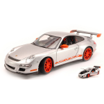 WELLY WE8015S PORSCHE 911 GT3 RS 2007 GREY WITH ORANGE STRIPS 1:18