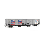 RIVAROSSI HR6606 FS 2-UNIT PACK REFIGERATED WAGONS SILVER LIVERY CINZANO EP.III 1:87