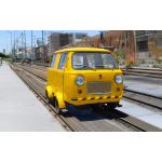 Rivarossi HR9005 - FS, draisina Fiat 500 con griglia rettangolare, livrea gialla