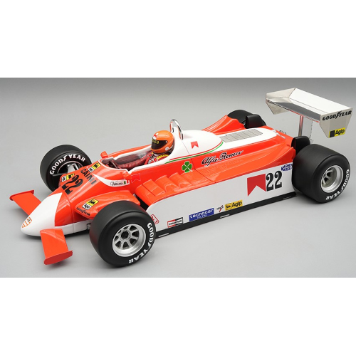 TECNOMODEL TMD18421A ALFA ROMEO 179 N.22 OLANDA GP 1980 V.BRAMBILLA W/DRIVER 1:18