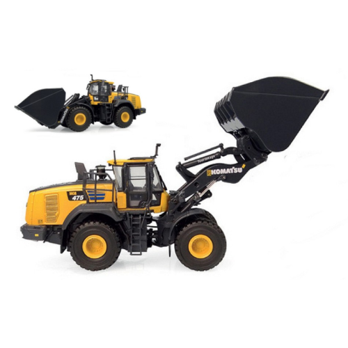 UNIVERSAL HOBBIES UH8171 PALA GOMMATA KOMATSU WA475-10 TOOL LINKAGE WITH HIGH DUMP BUCKET 1:50