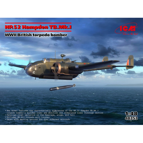 ICM48353 HP.52 HAMPDEN TB.MK.I WWII BRITISH TORPEDO KIT 1:48