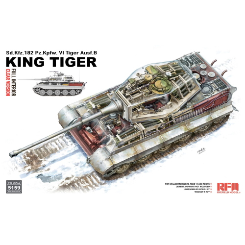Rye Field Model - Sd.Kfz.182 Tiger Ausf.B King Tiger Full Interior / Clear Version