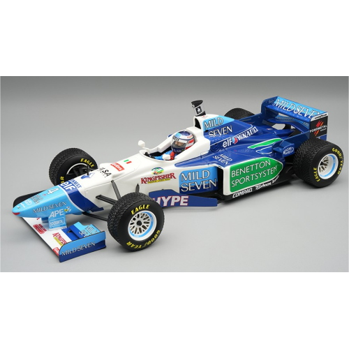 TECNOMODEL TMD18423B BENETTON B196 N.4 SPANISH GP 1996 G.BERGER RAIN TYRES W/DRIVER 1:18