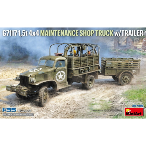 Miniart MIN35498 G7117 1,5 4x4 MAINTENANCE SHOP TRUCK W/TRAILER KIT 1:35