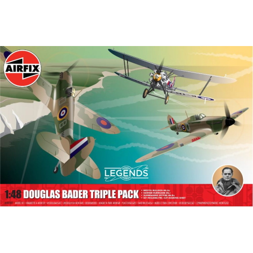 AIRFIX A40101 LEGENDS DOUGLAS BADER TRIPLE PACK KIT 1:48