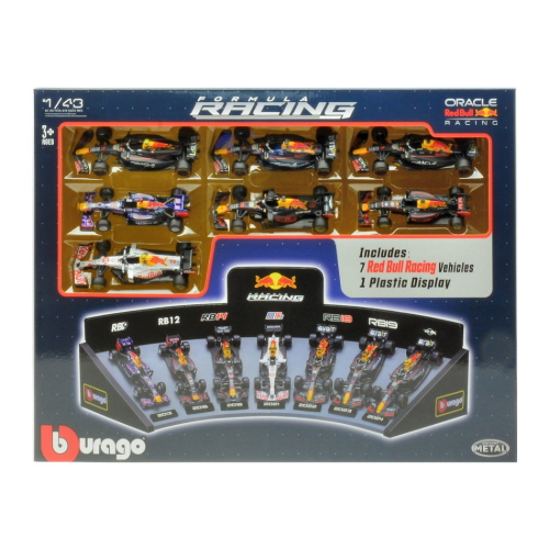 BURAGO BU38168 RED BULL F1 SET: 2013-2015-2016-2021-2024 7 MODELS-VARIOUS DRIVERS 1:43