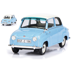 SCHUCO SH0096 GOGGOMOBIL 1955 LIGHT BLUE W/WHITE ROOF 1:18