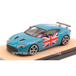 TECNOMODEL TMDMI52AV ASTON MARTIN V12 ZAGATO 2012 BABY BLU W/ENGLISH FLAG ED.LIM.PCS 10 1:43